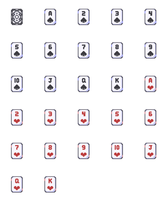 [LINE絵文字]Pixel Poker Card 01S/Hの画像一覧