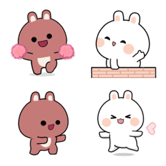 [LINE絵文字] Funny Bunny Love animated emojiの画像