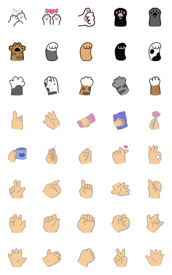 [LINE絵文字]Hand styleの画像一覧