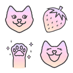 [LINE絵文字] ファンシーキャット♡絵文字の画像