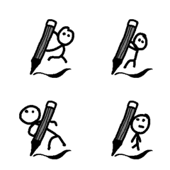 [LINE絵文字] Stickman with pencilの画像