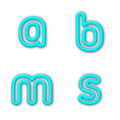 [LINE絵文字] Blue Neon Typography emoji 2の画像