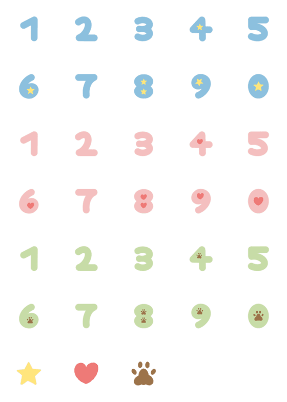 [LINE絵文字]Numbers - Cutie pastel V.1の画像一覧