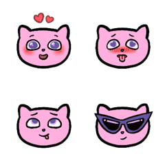 [LINE絵文字] A Pink Meowの画像