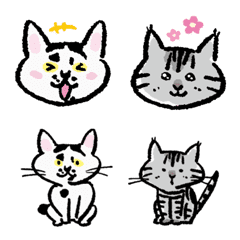 [LINE絵文字] 猫のピカソ＆ウッディの絵文字 1の画像