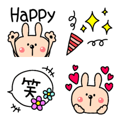 [LINE絵文字] うさぎと一緒♥日常絵文字の画像