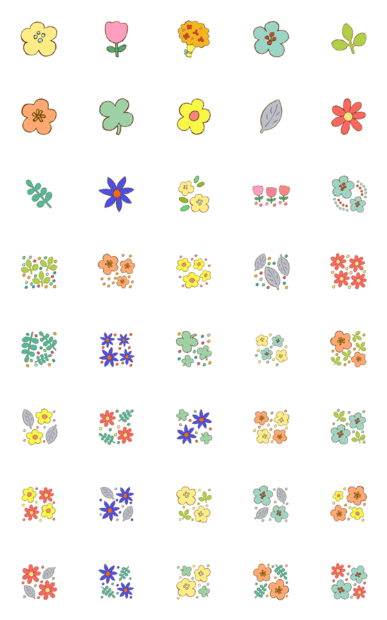 [LINE絵文字]LO WEI LO_no.6(flower/decorate)の画像一覧