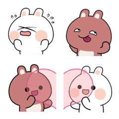 [LINE絵文字] Funny Bunny Love Emojiの画像