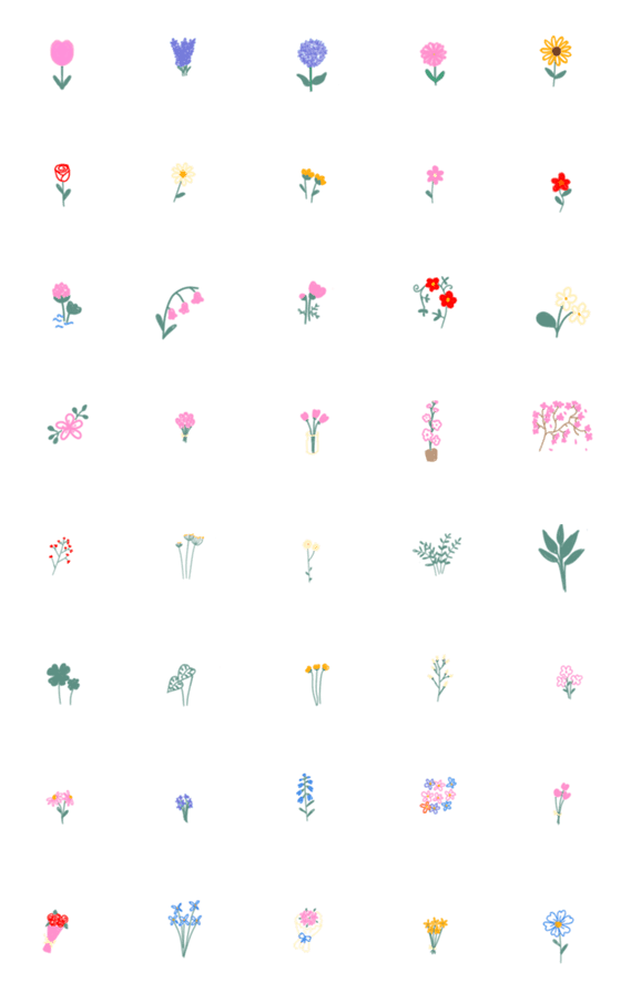 [LINE絵文字]Flower and leaf emojiの画像一覧