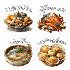 [LINE絵文字] Seafood Menu : Eat Deliciously (Emoji)の画像