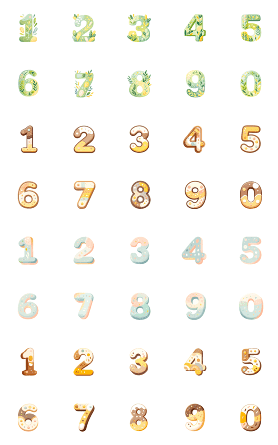 [LINE絵文字]Number puffy pastel colour animate emojiの画像一覧