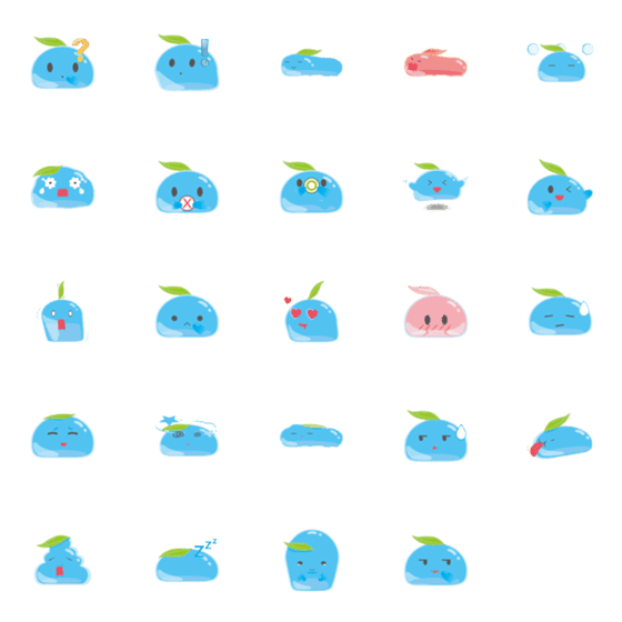 [LINE絵文字]Leaf Slime 2の画像一覧