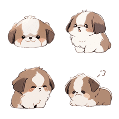 [LINE絵文字] Adorable Shih Tzu emojiの画像