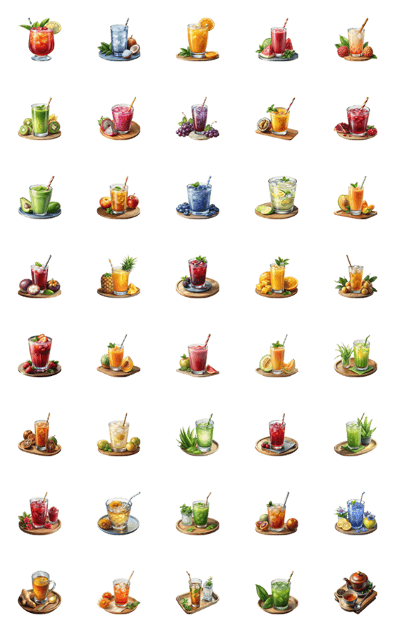 [LINE絵文字]Drinks Menu : Eat Deliciously (Emoji)の画像一覧