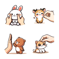 [LINE絵文字] Little hand and feet with little animalの画像