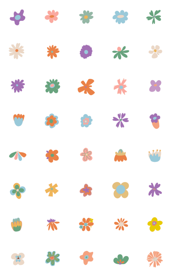 [LINE絵文字]Emoji Flower:colorful flower:cute flowerの画像一覧