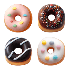 [LINE絵文字] Colorful Mini Donut Fiesta1の画像