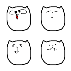 [LINE絵文字] cat white catの画像