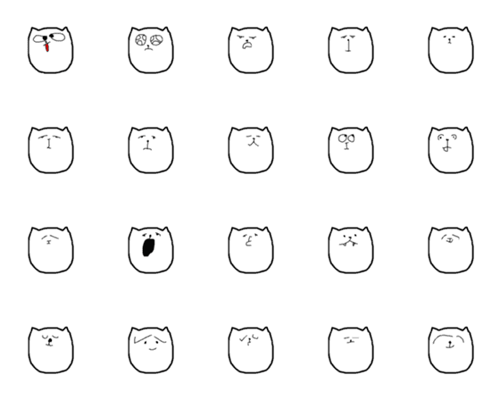 [LINE絵文字]cat white catの画像一覧