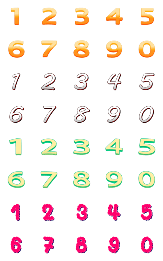 [LINE絵文字]Classic number pastel colourful emojiの画像一覧