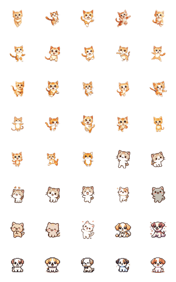 [LINE絵文字]cat kitten cute cartoon12 dog puppyの画像一覧