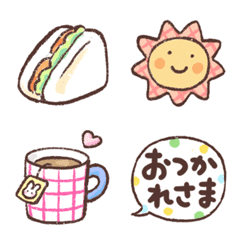 [LINE絵文字] トークを飾る♪ふんわりかわいい日常絵文字の画像