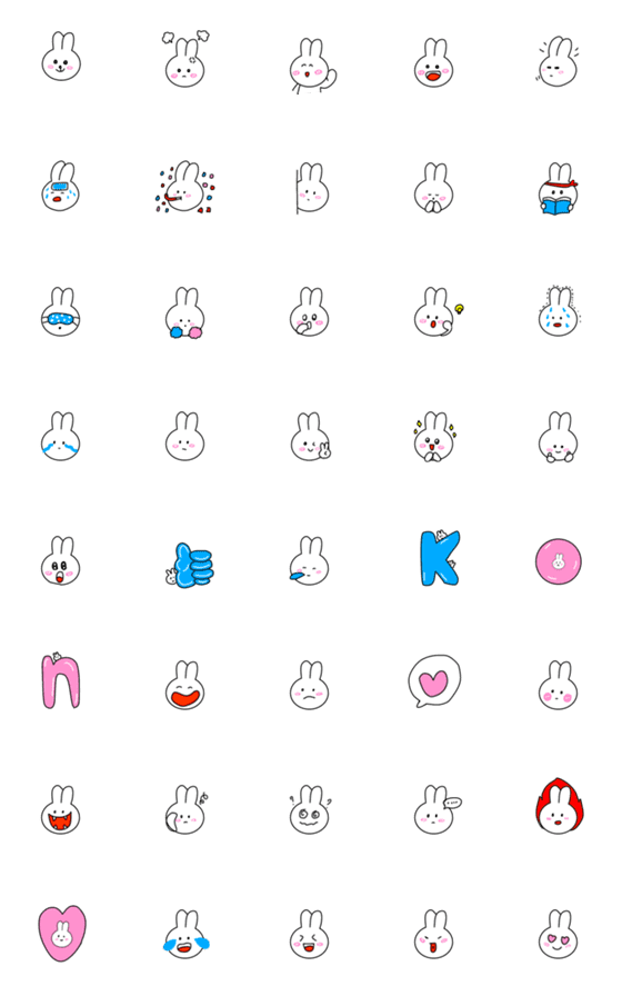 [LINE絵文字]white rabbit/の画像一覧