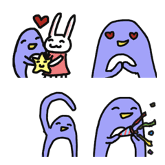 [LINE絵文字] Penguin ＆ rabbit-anniversary(P)の画像