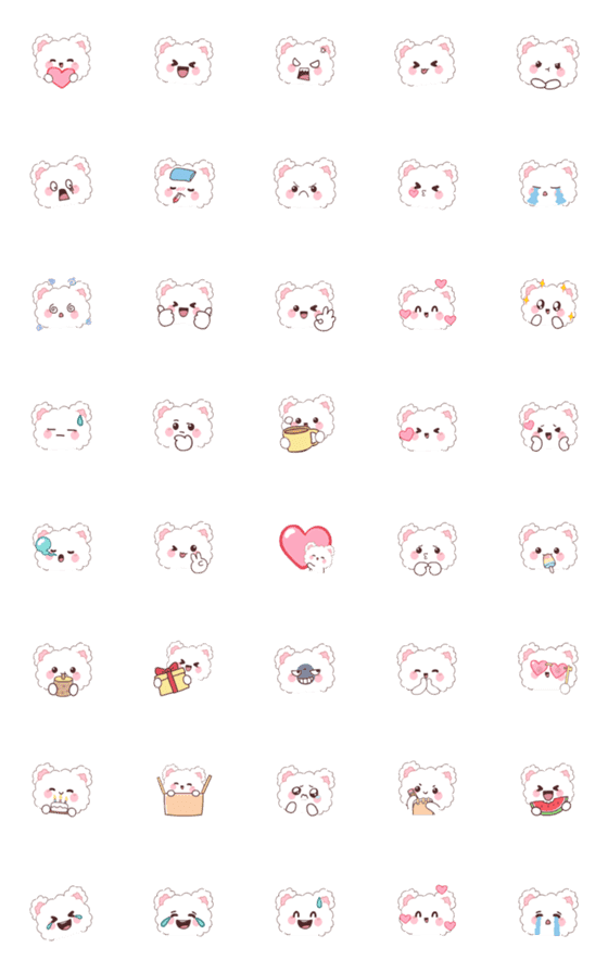 [LINE絵文字]Cotton Balls (Emoji)の画像一覧