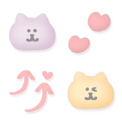 [LINE絵文字] 光る☆ねこのえもじ（カラフル）の画像