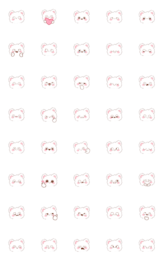 [LINE絵文字]Cotton Balls 2 (Emoji)の画像一覧