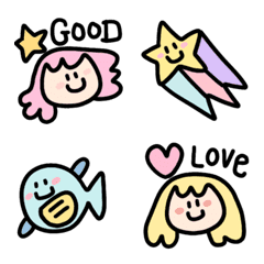 [LINE絵文字] PoMoTo Super Cute Girl Emojiの画像