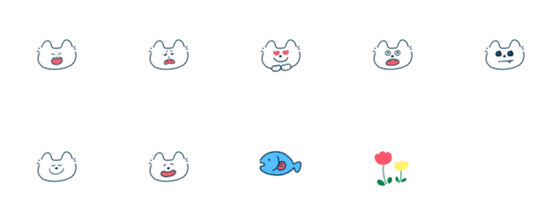 [LINE絵文字]WhiteCatEmojidayoの画像一覧