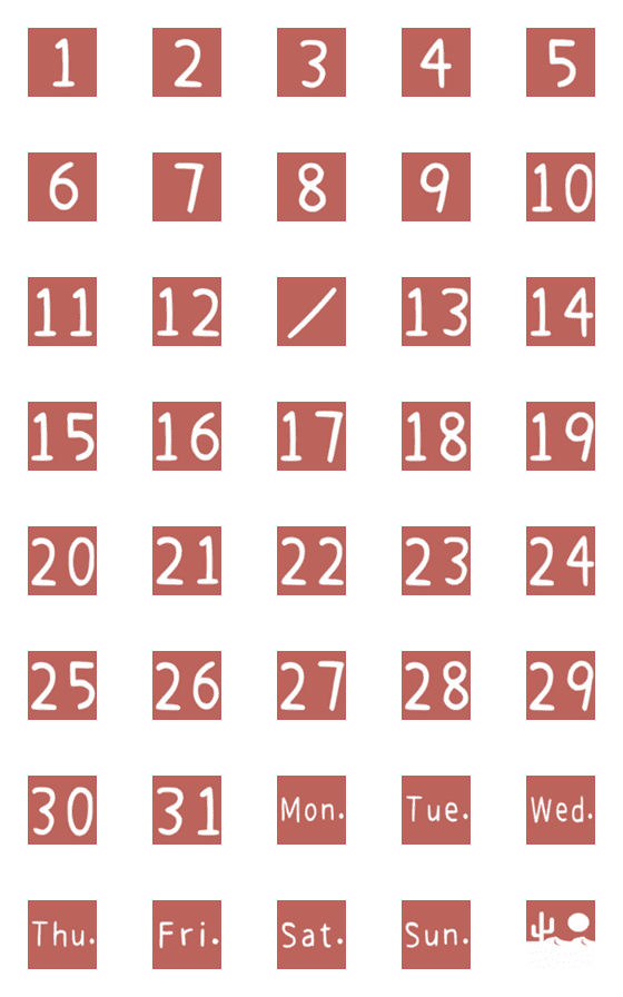 [LINE絵文字]Calendar//RED//Diary/Date/Memo/usefulの画像一覧