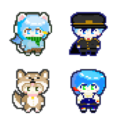 [LINE絵文字] Team Nekozounekoドット絵文字の画像