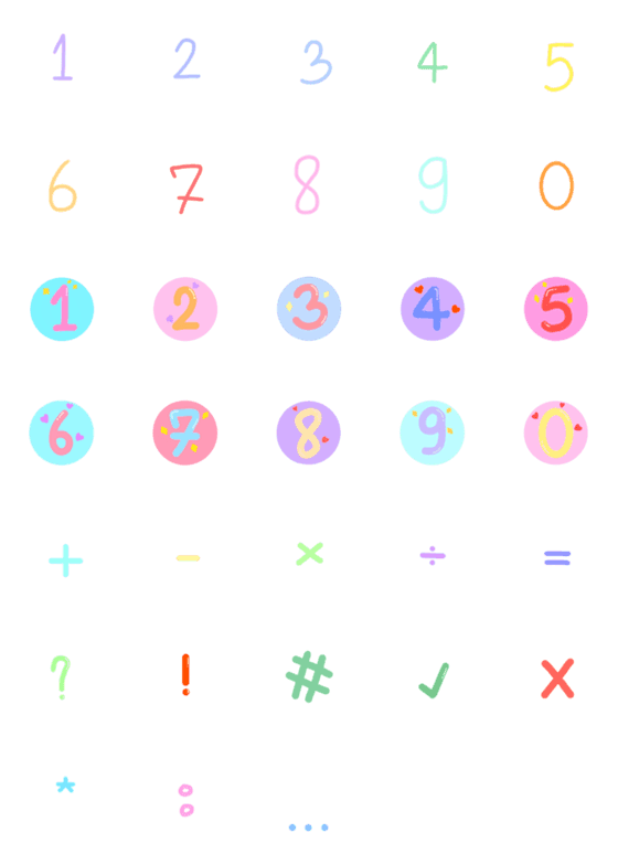 [LINE絵文字]1 - 0 numbersの画像一覧