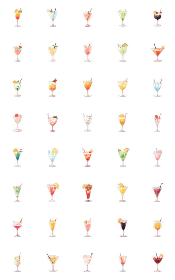 [LINE絵文字]Champagne and Cocktailsの画像一覧