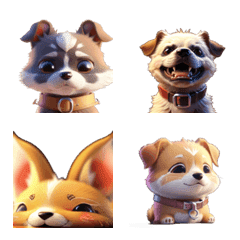 [LINE絵文字] Cute dog expressionの画像