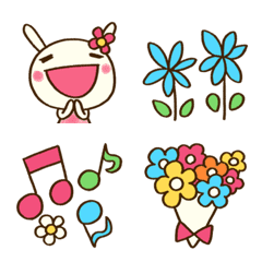 [LINE絵文字] お花でいっぱい♡どちウサ絵文字の画像