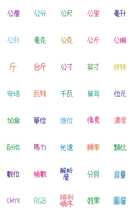 [LINE絵文字]Unit Name Emonji (color)の画像一覧