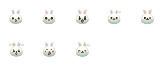 [LINE絵文字]cute rabbit emotion for AIGCの画像一覧