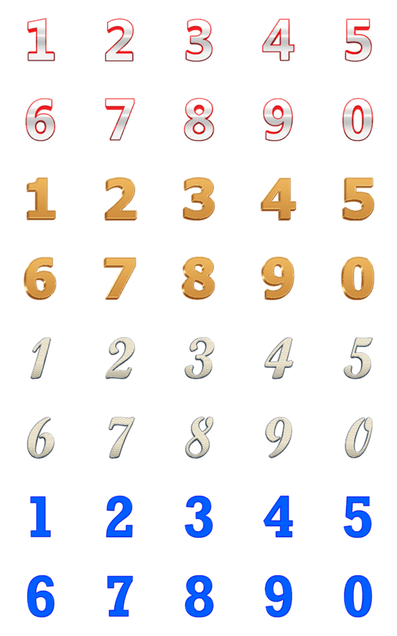 [LINE絵文字]Emoji number classic luxury v.4の画像一覧