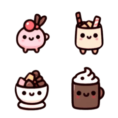 [LINE絵文字] Cute sweet desserts with a good mood 2の画像