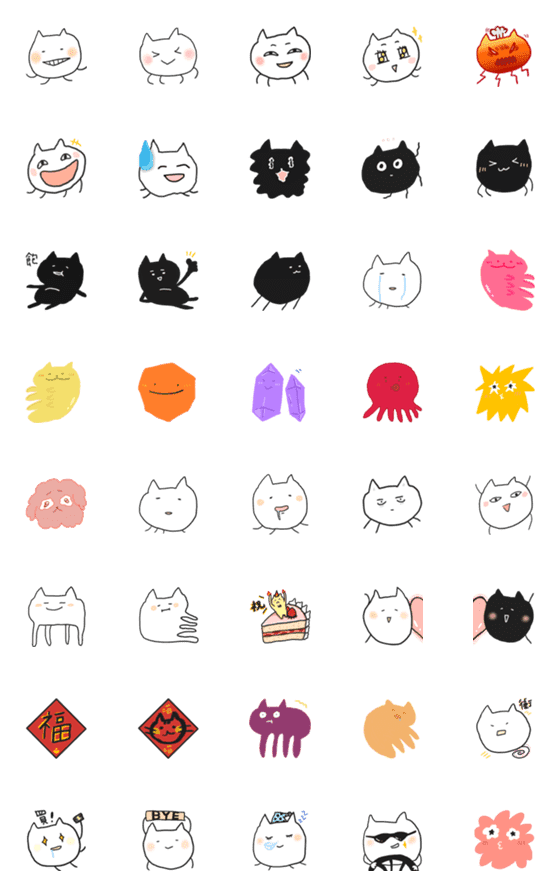 [LINE絵文字]spiderCat-colorful modeの画像一覧