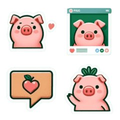 [LINE絵文字] Cute Pig AIGCの画像