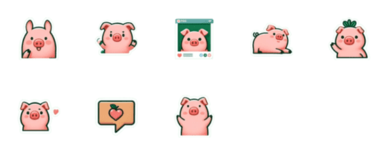 [LINE絵文字]Cute Pig AIGCの画像一覧