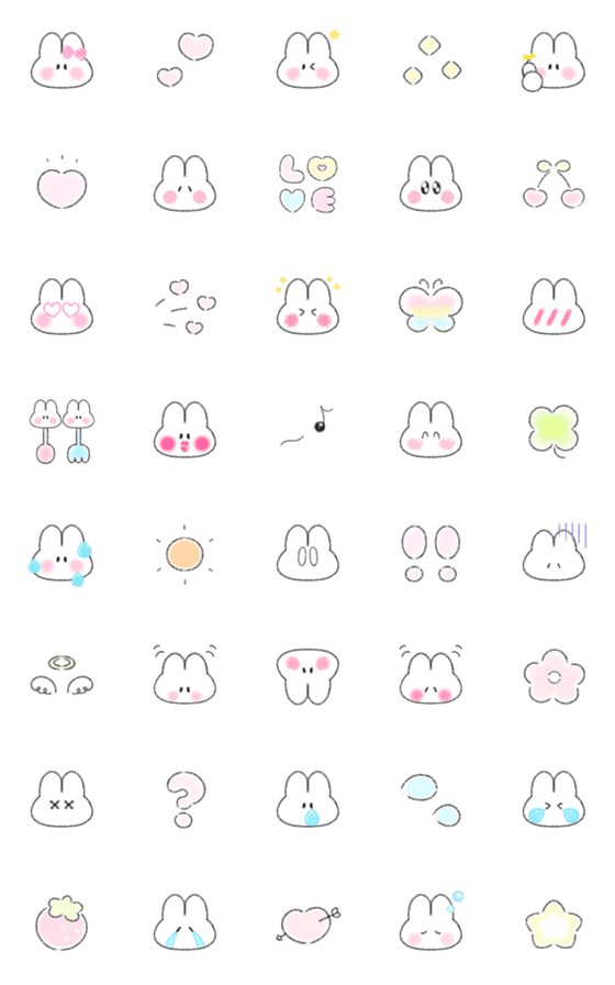 [LINE絵文字]▶︎動く♡かわいいうさぎさん♡の画像一覧