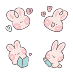 [LINE絵文字] Emoji: cute pink rabbit.の画像