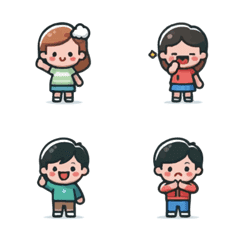 [LINE絵文字] cute little kidsの画像