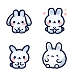 [LINE絵文字] Cute fat rabbit with a good mood. 2の画像